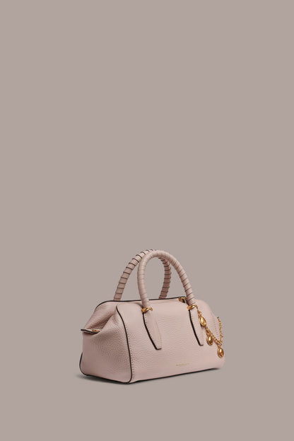 CHANTILLY LEATHER MINI SATCHEL BAG - Snow Petal