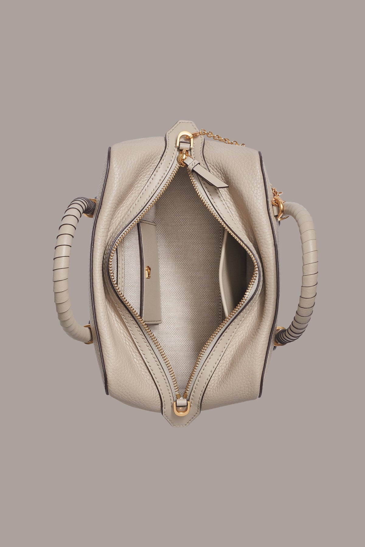 CHANTILLY LEATHER MINI SATCHEL BAG - Moth