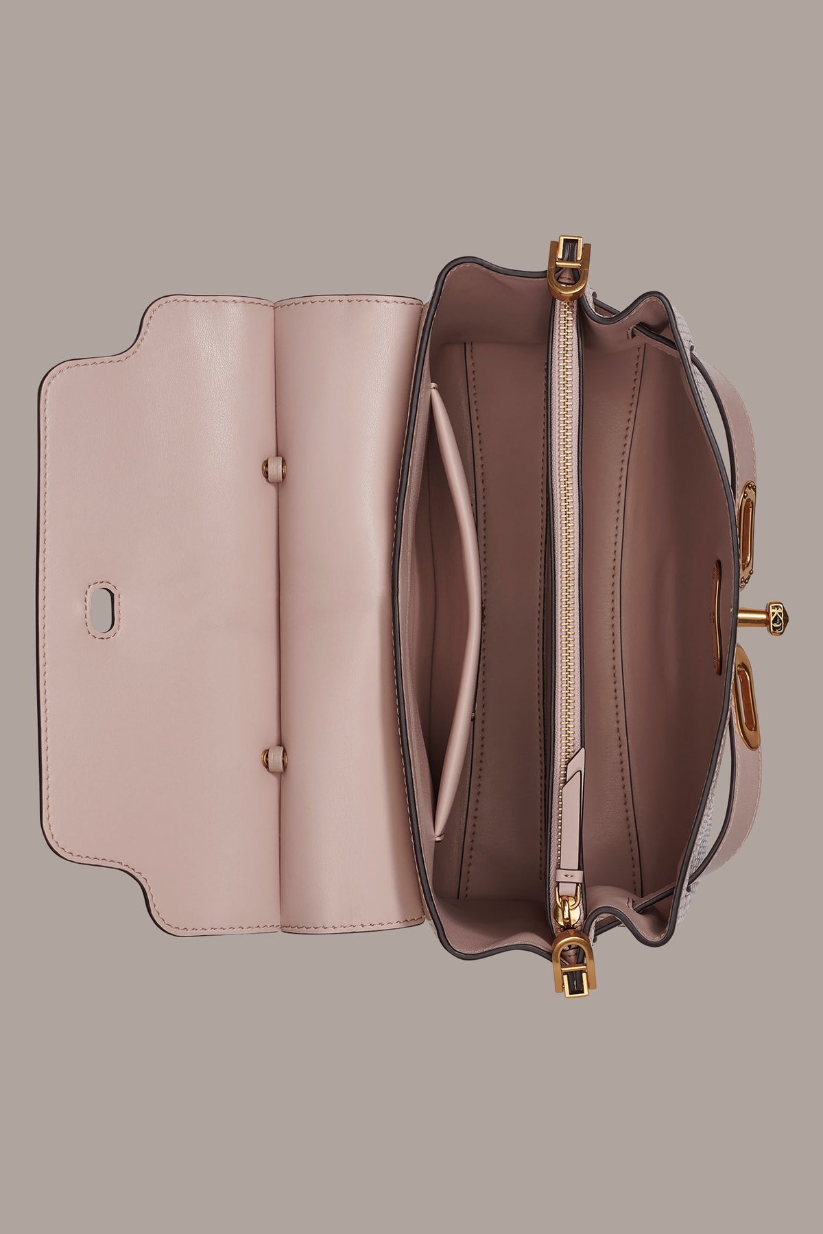 BRIDGEHAMPTON SNAKE-EFFECT LEATHER SATCHEL BAG - Snow Petal