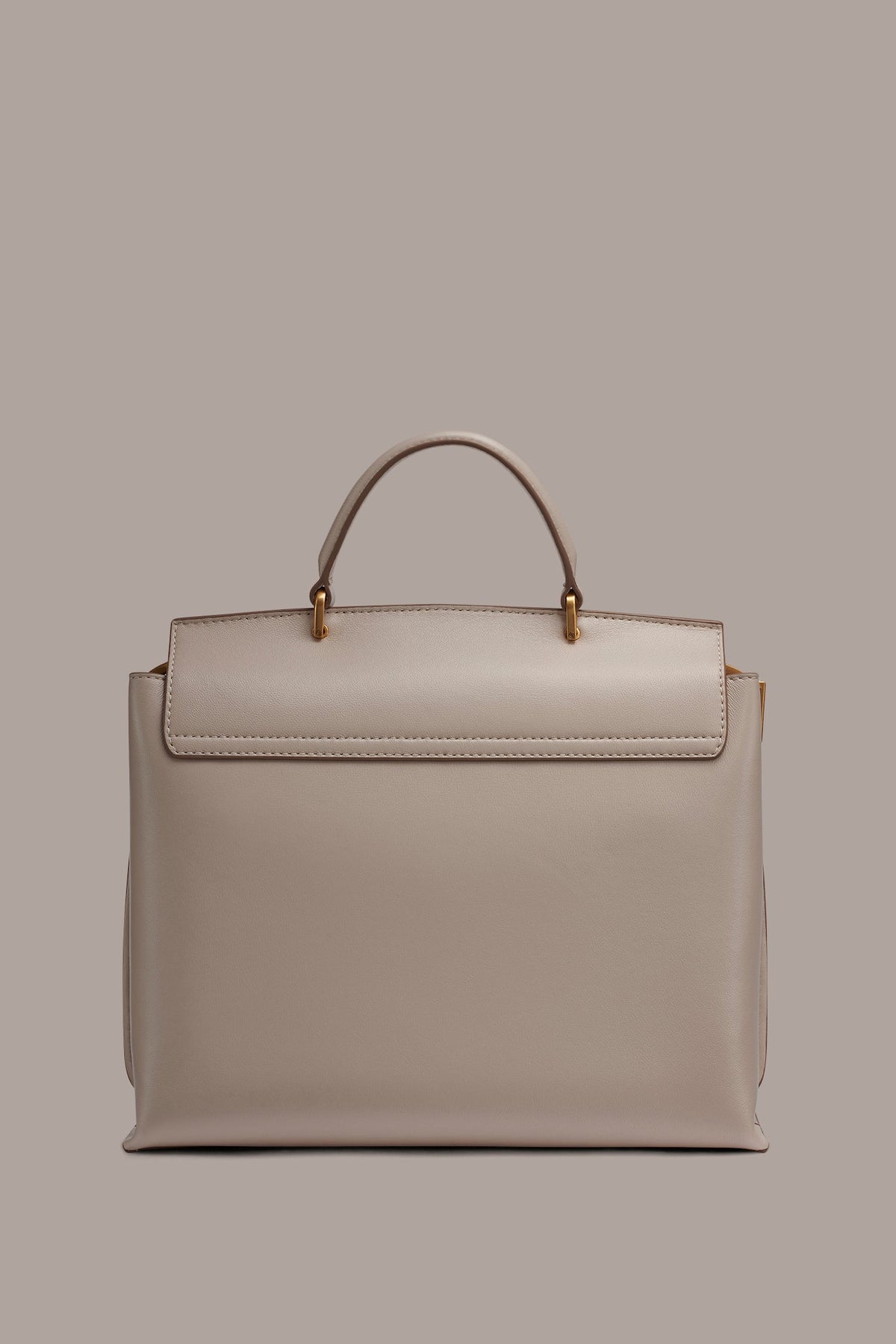 BRIDGEHAMPTON LEATHER SATCHEL BAG - Sand