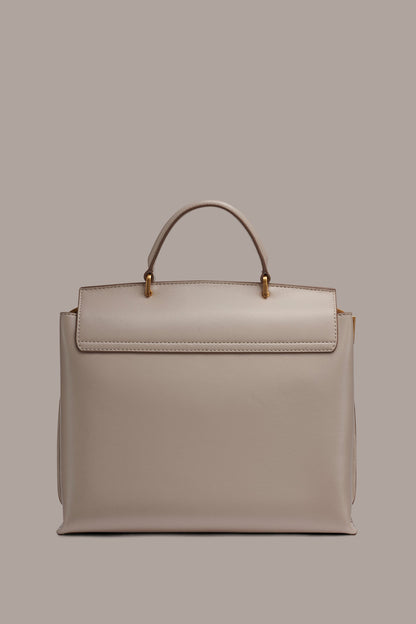BRIDGEHAMPTON LEATHER SATCHEL BAG - Sand