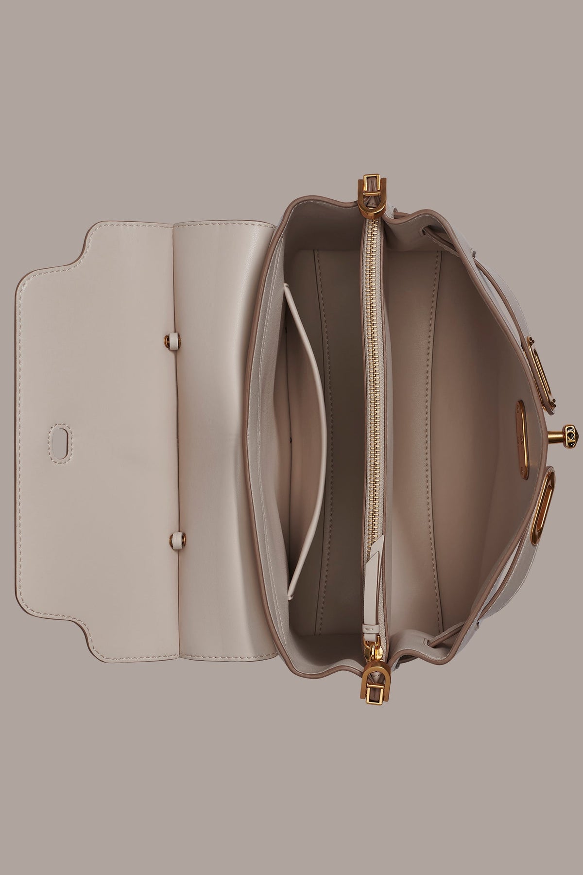 BRIDGEHAMPTON LEATHER SATCHEL BAG - Sand