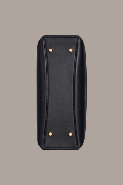 BRIDGEHAMPTON LEATHER SATCHEL BAG - Black / Gold