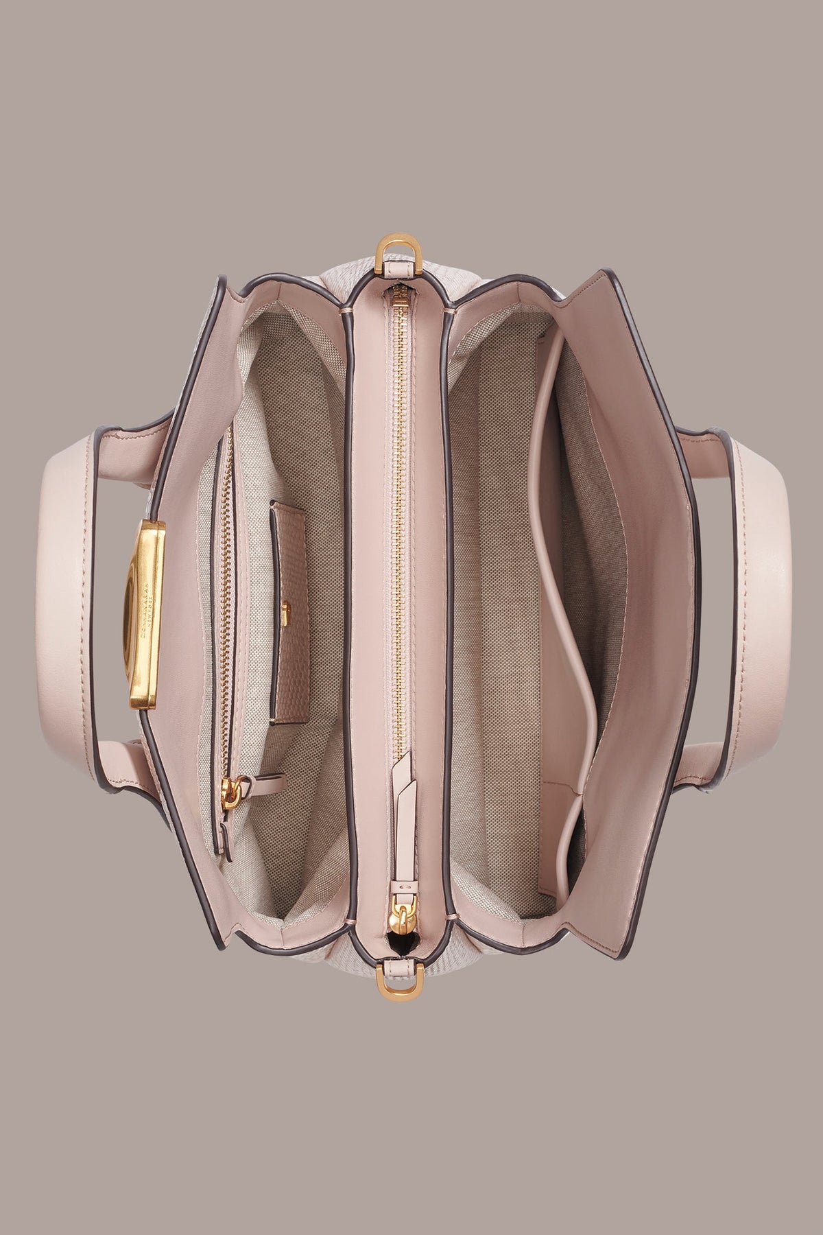 AMAGANSETT SNAKE-EFFECT LEATHER SATCHEL BAG - Snow Petal