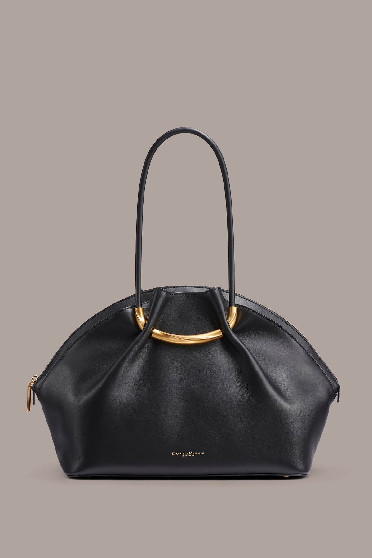 OXFORD LEATHER SATCHEL BAG - Black / Gold