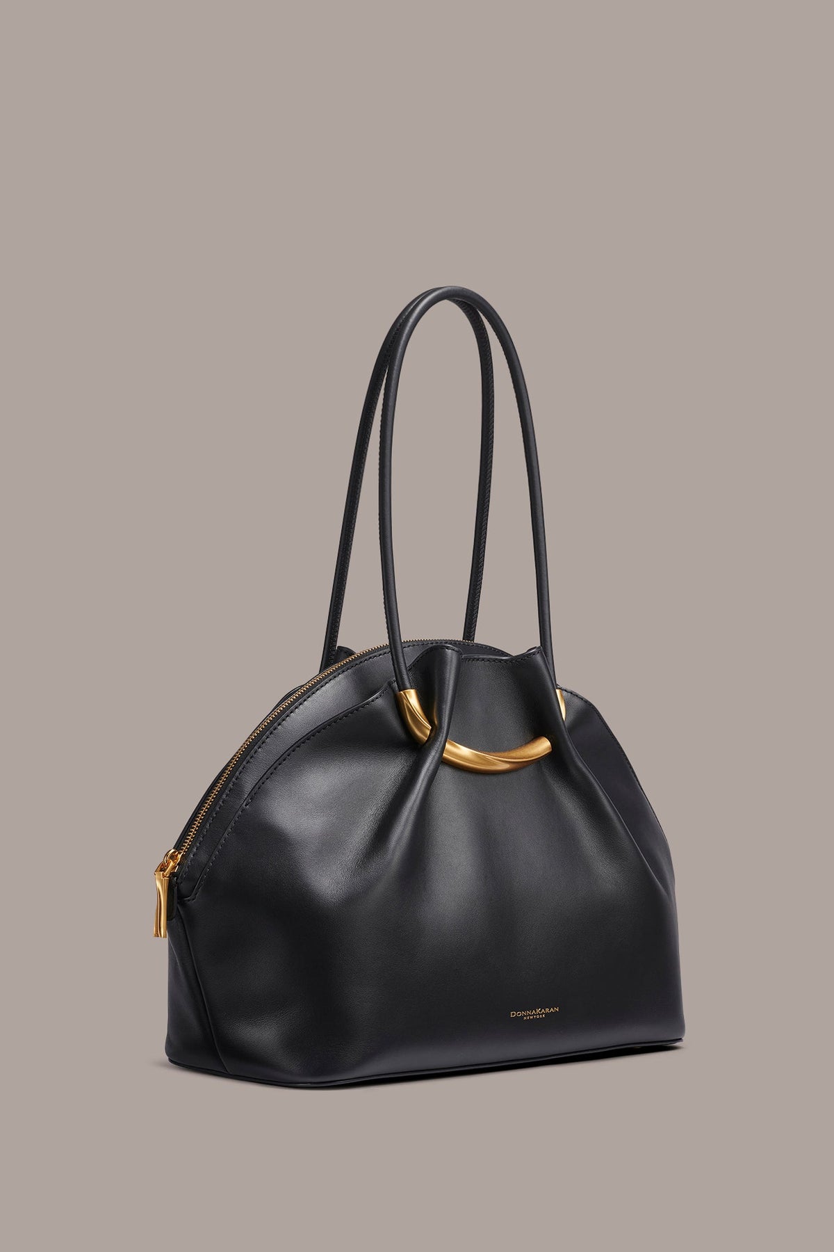 OXFORD LEATHER SATCHEL BAG - Black / Gold