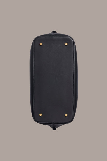 OXFORD LEATHER SATCHEL BAG - Black / Gold