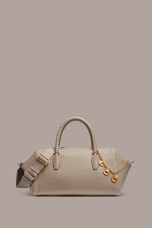 CHANTILLY LEATHER SATCHEL BAG - Moth