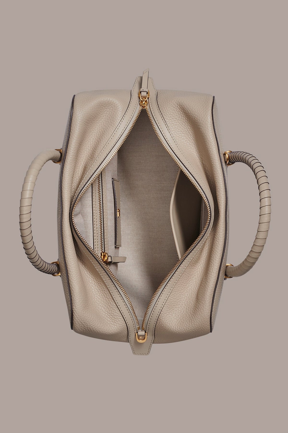 CHANTILLY LEATHER SATCHEL BAG - Moth