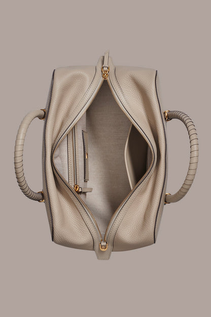 CHANTILLY LEATHER SATCHEL BAG - Moth
