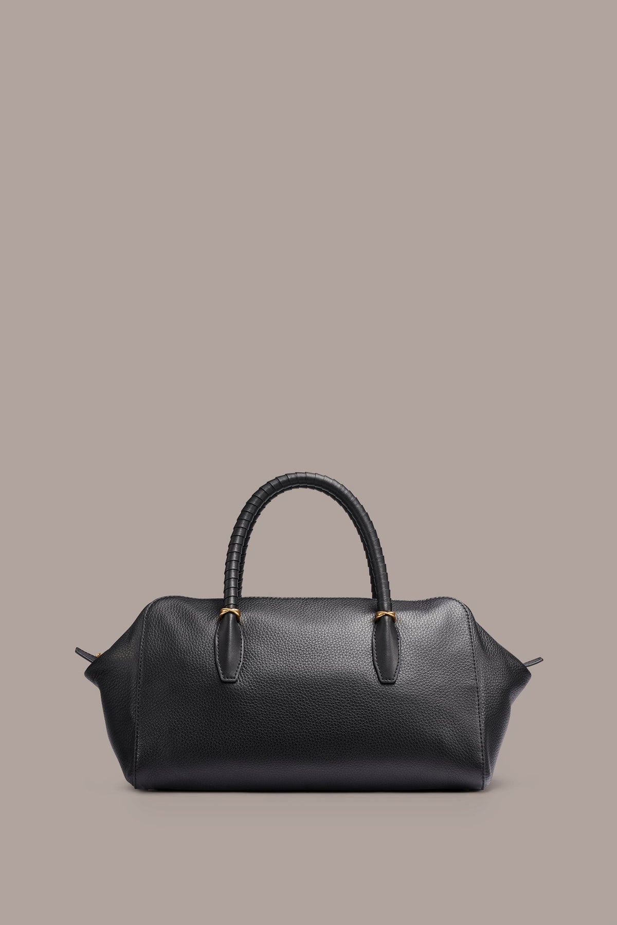 CHANTILLY LEATHER SATCHEL BAG - Black / Gold