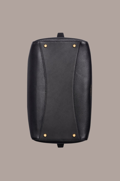 CHANTILLY LEATHER SATCHEL BAG - Black / Gold