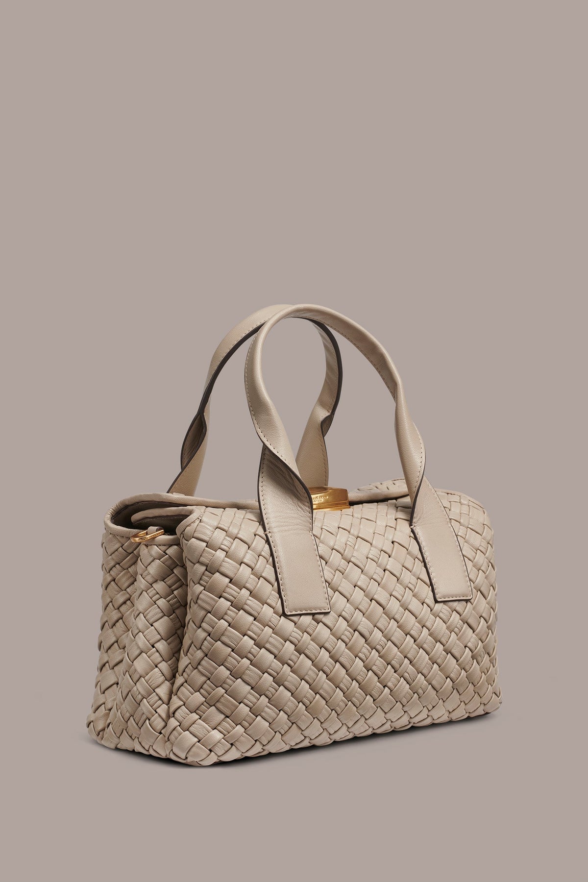 AMAGANSETT WOVEN LEATHER SATCHEL BAG - Moth