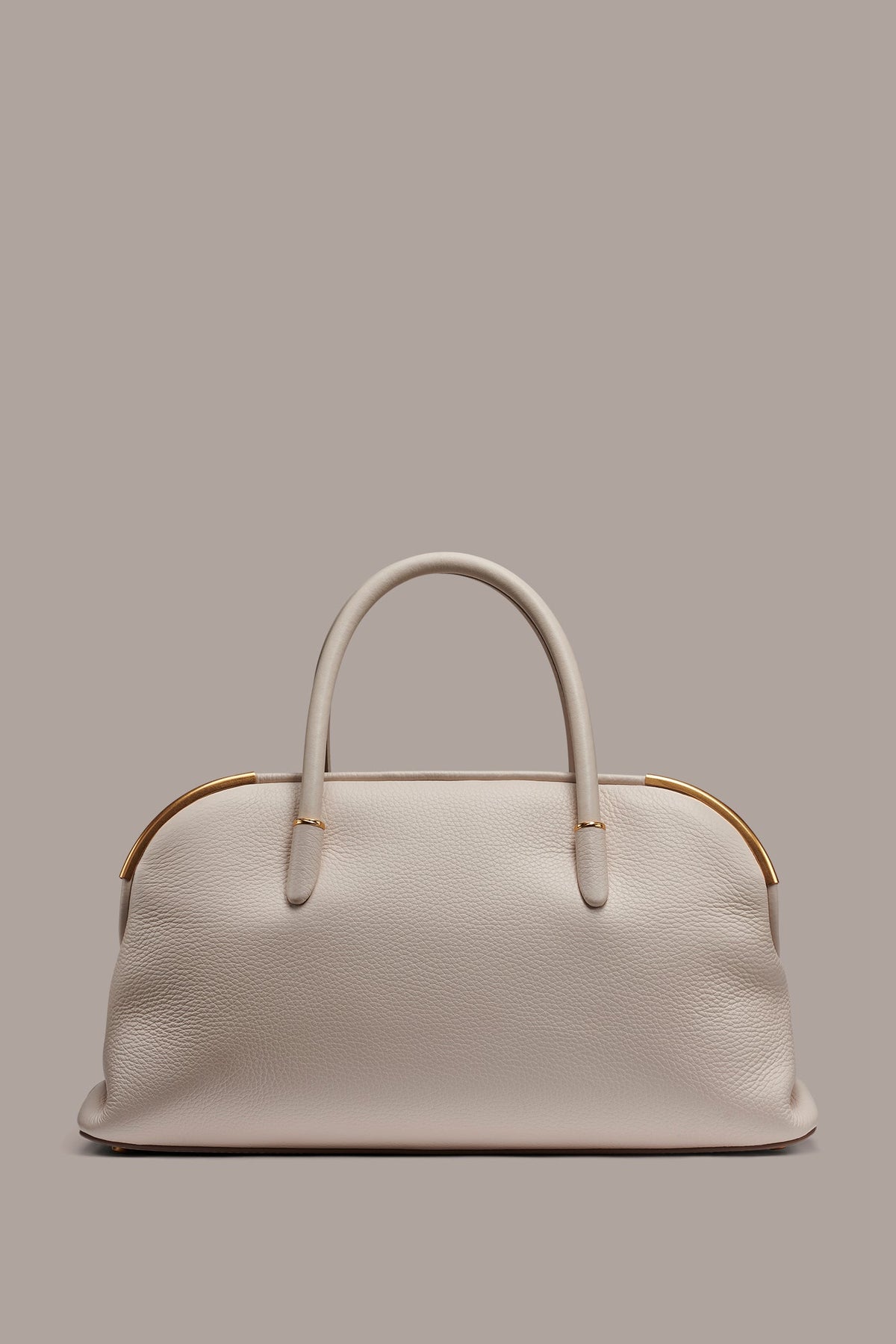 SATIN LEATHER SATCHEL - Sand