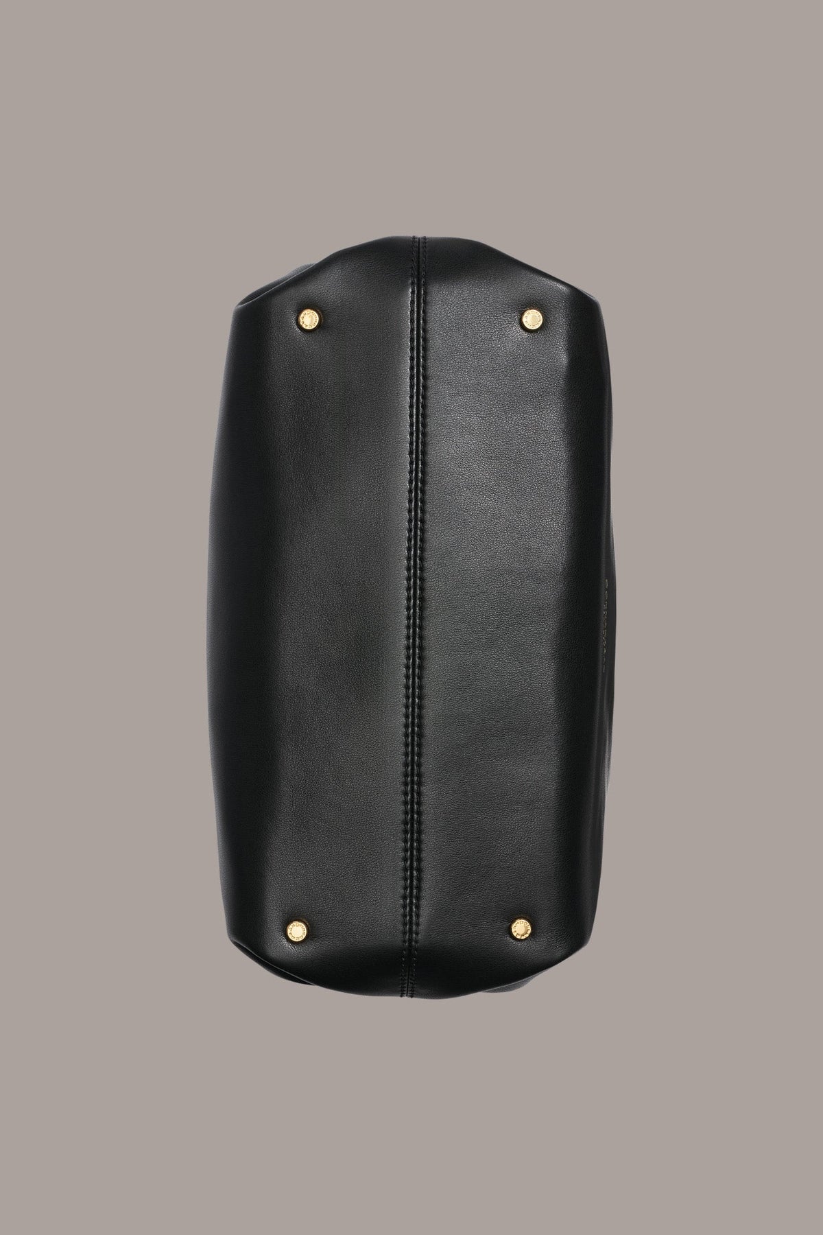 POPLIN LEATHER SATCHEL BAG - Black / Gold