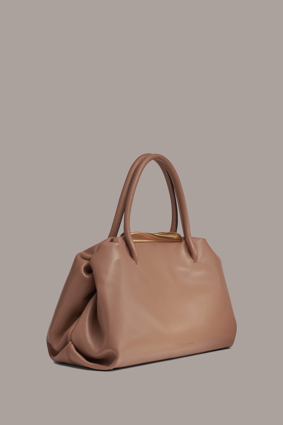 POPLIN LEATHER SATCHEL BAG - Toasted Almond