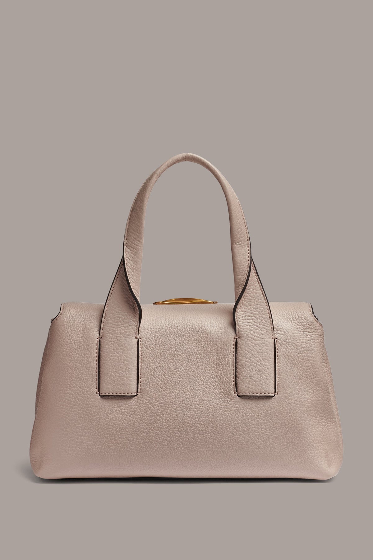 AMAGANSETT LEATHER SATCHEL BAG - SNOW PETAL
