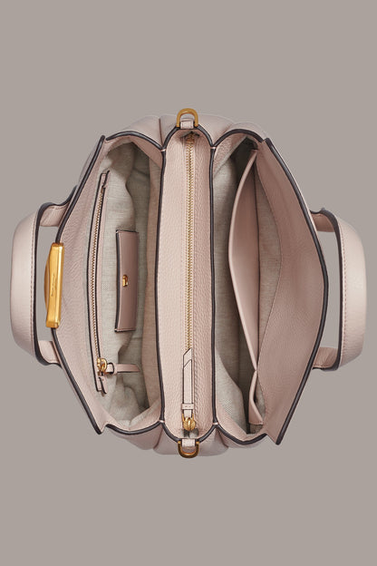 AMAGANSETT LEATHER SATCHEL BAG - SNOW PETAL
