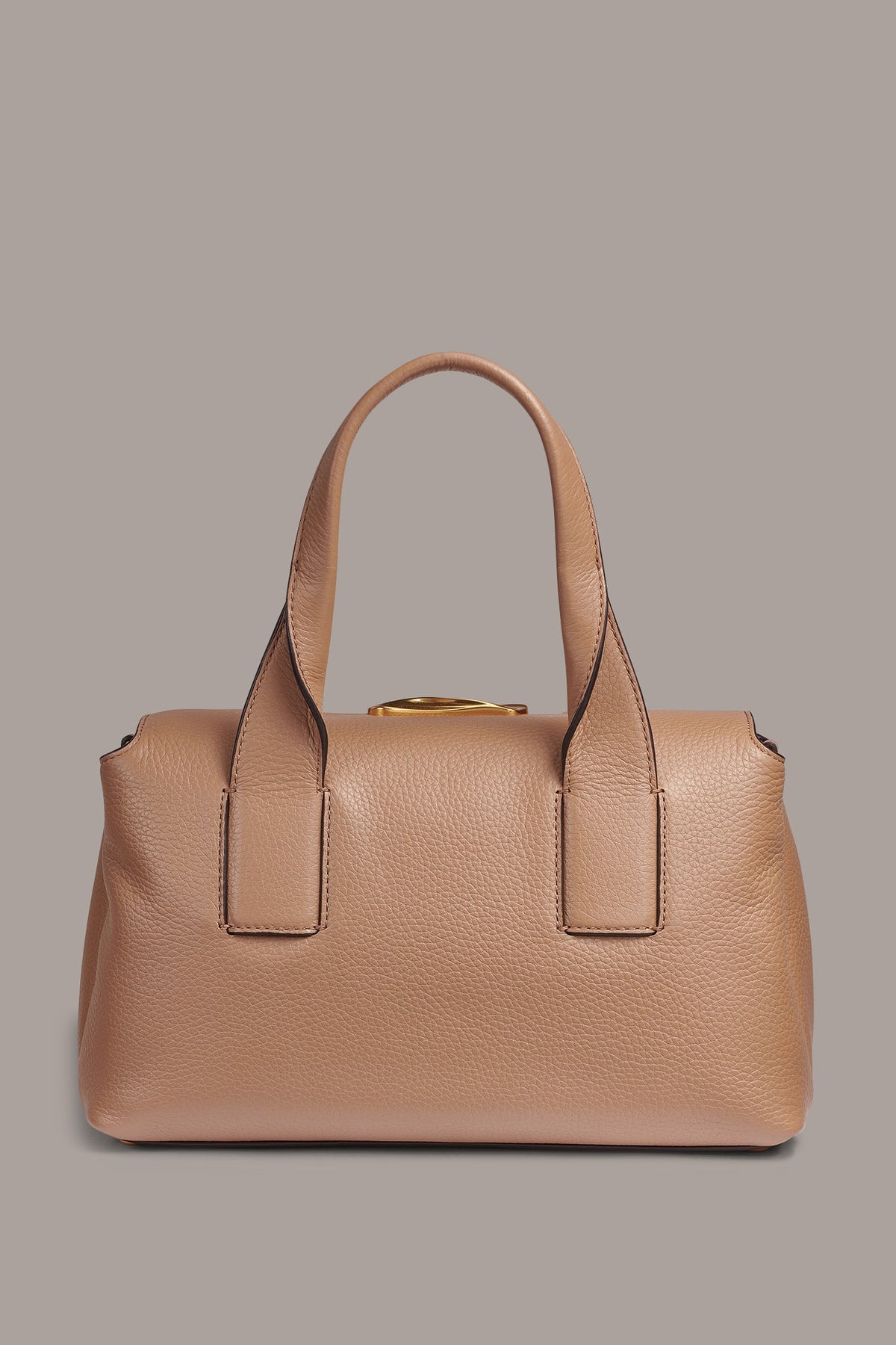 AMAGANSETT LEATHER SATCHEL BAG - TOASTED ALMOND