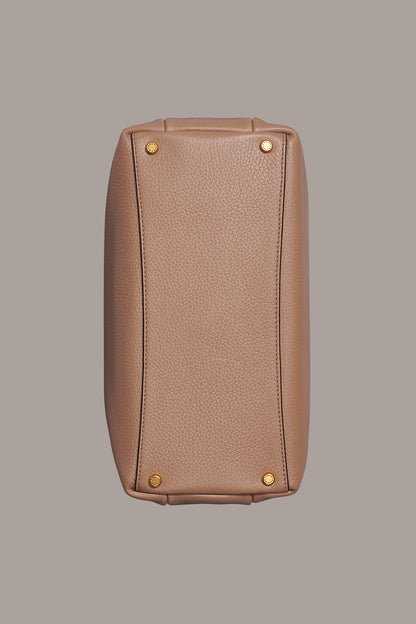 AMAGANSETT LEATHER SATCHEL BAG - TOASTED ALMOND