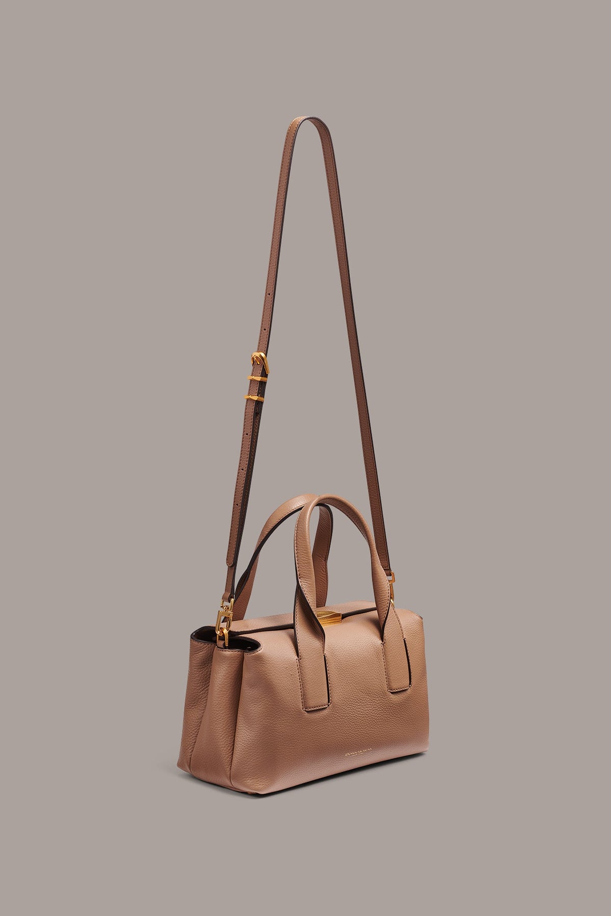 AMAGANSETT LEATHER SATCHEL BAG - TOASTED ALMOND