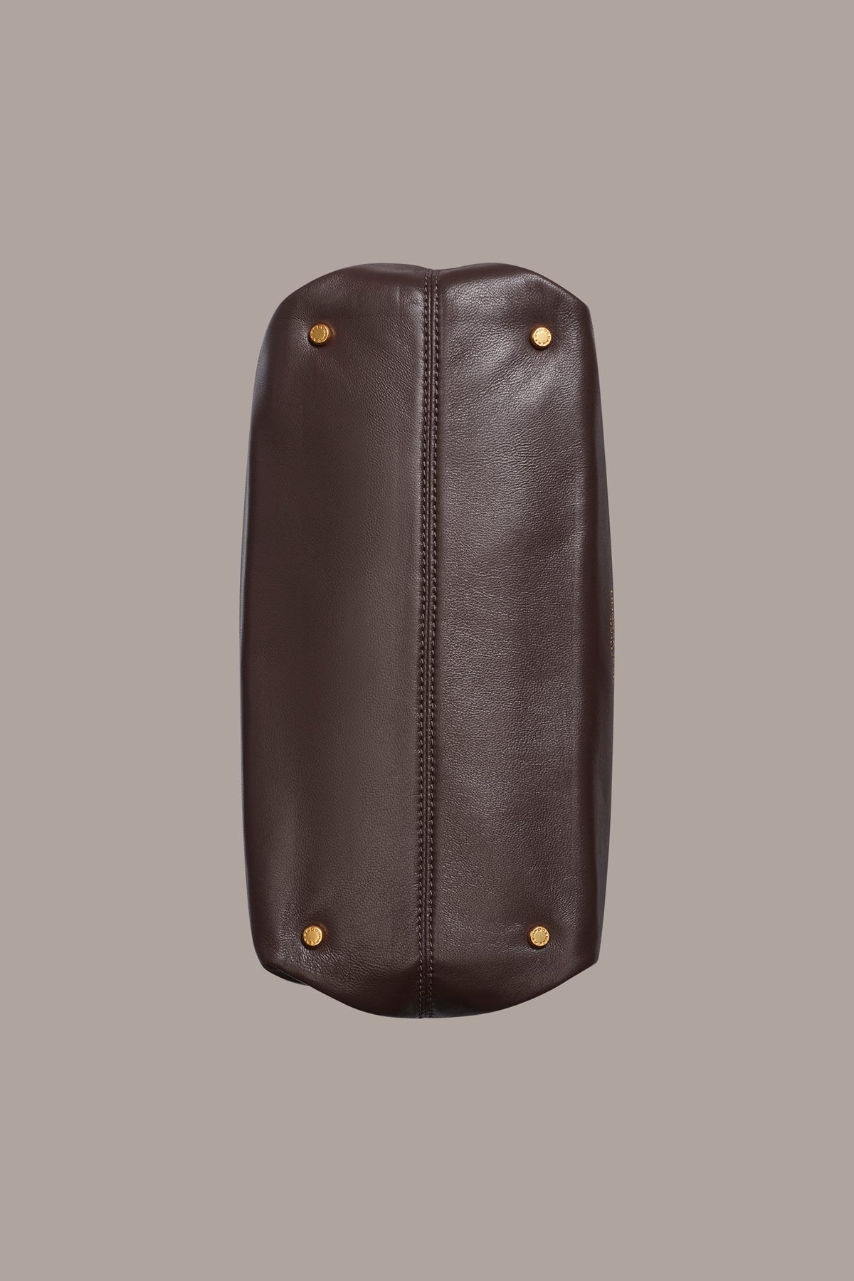 POPLIN LEATHER SATCHEL BAG - Umber