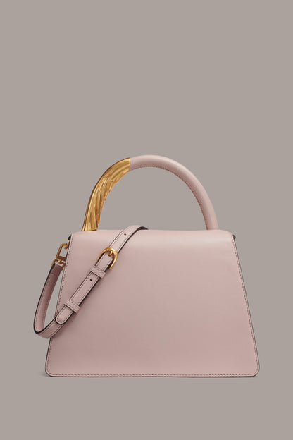 TULLE GOLD-TRIMMED SATCHEL BAG - SHADOW PINK