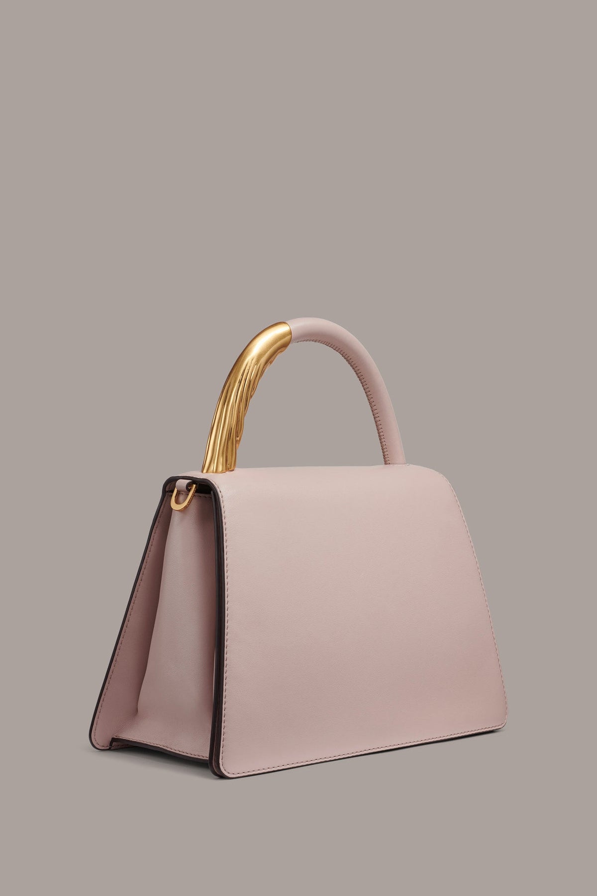 TULLE GOLD-TRIMMED SATCHEL BAG - SHADOW PINK