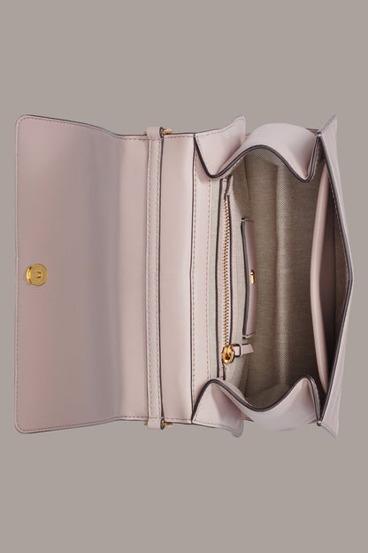 TULLE GOLD-TRIMMED SATCHEL BAG - SHADOW PINK