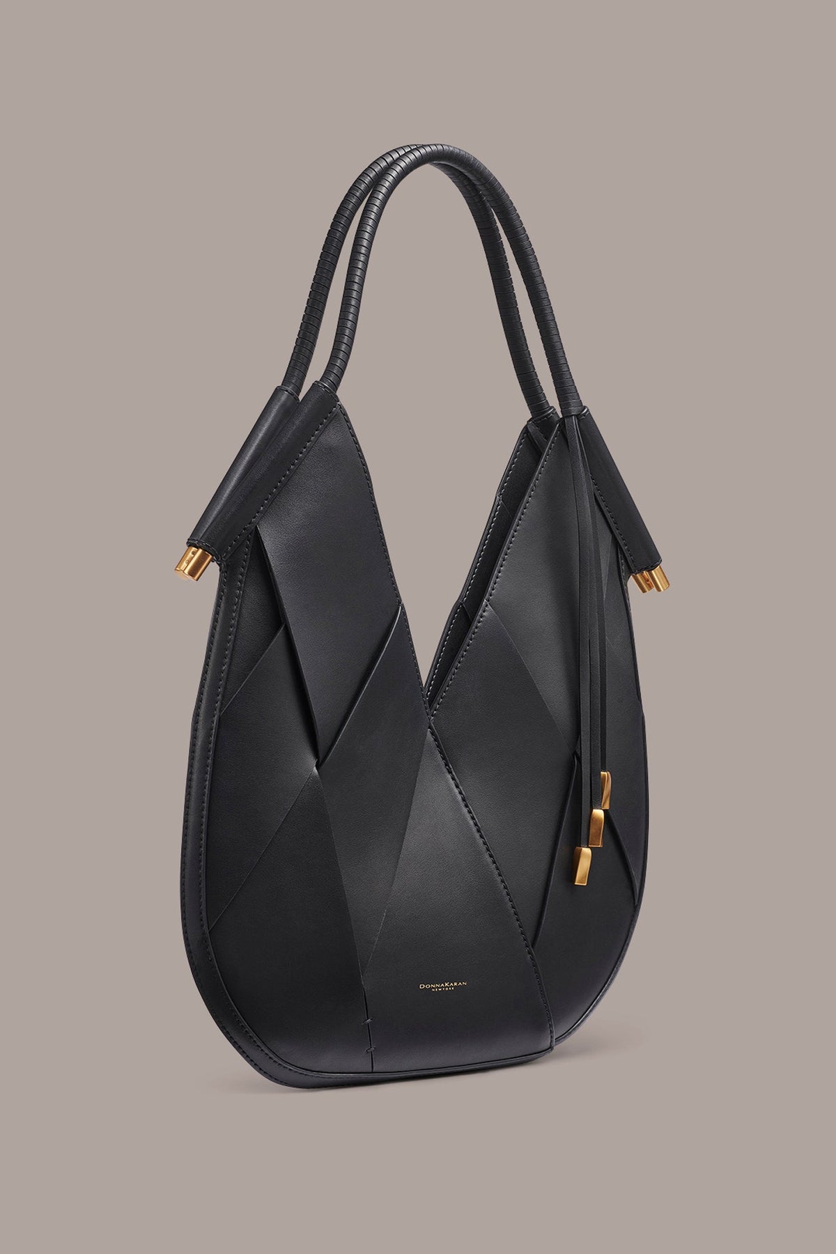 BALDWIN WOVEN LEATHER MINI SHOULDER BAG - Black / Gold