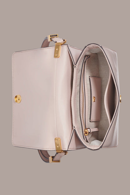 JERICHO FLORAL LEATHER SHOULDER BAG - Snow Petal
