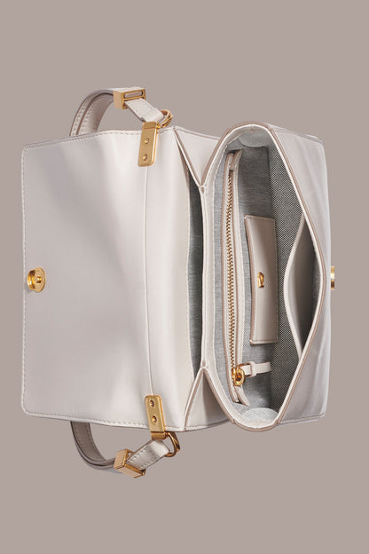 JERICHO FLORAL LEATHER SHOULDER BAG - Sand