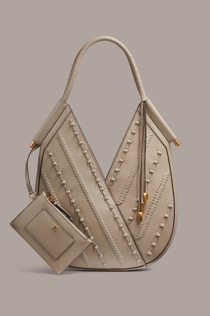 BALDWIN LEATHER KNOT MINI SHOULDER BAG - Moth
