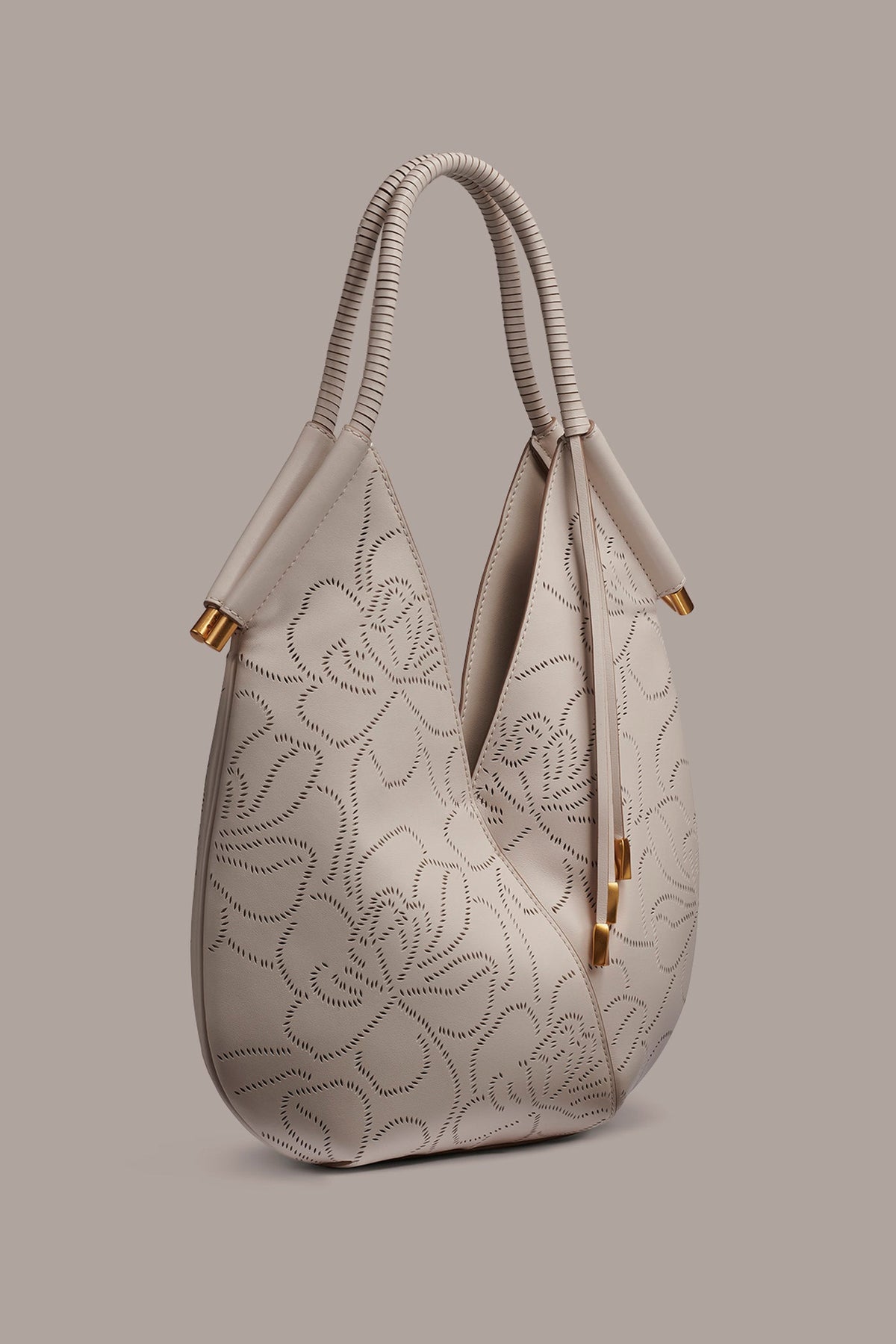 BALDWIN FLORAL LEATHER MINI SHOULDER BAG - Sand