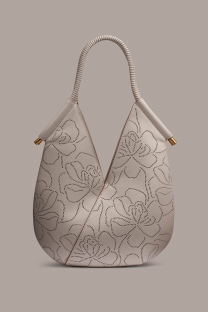 BALDWIN FLORAL LEATHER MINI SHOULDER BAG - Sand