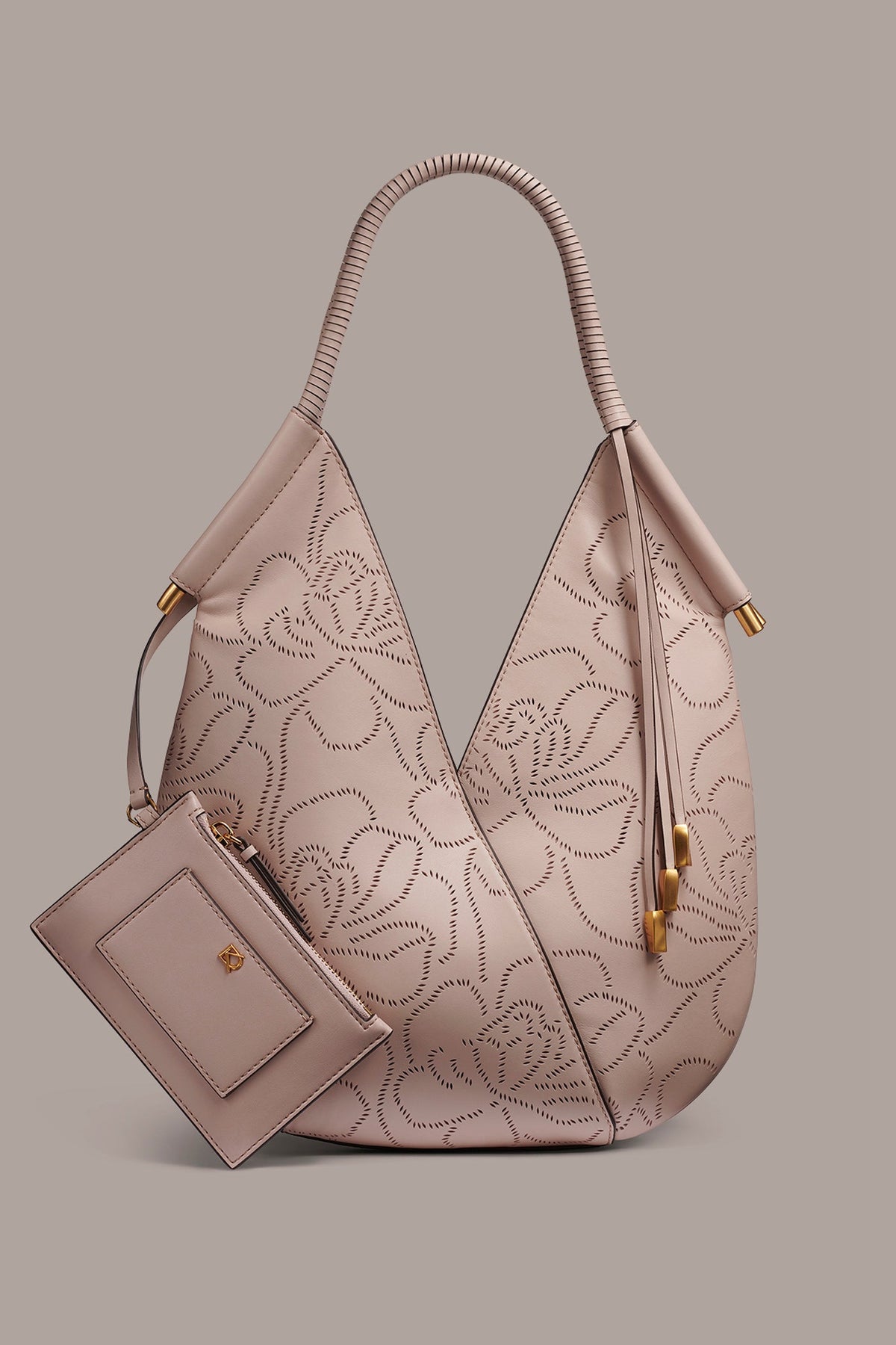 BALDWIN FLORAL LEATHER MINI SHOULDER BAG - Snow Petal