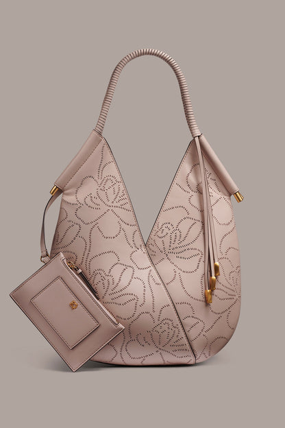 BALDWIN FLORAL LEATHER MINI SHOULDER BAG - Snow Petal