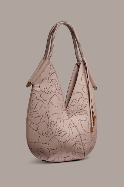 BALDWIN FLORAL LEATHER MINI SHOULDER BAG - Snow Petal