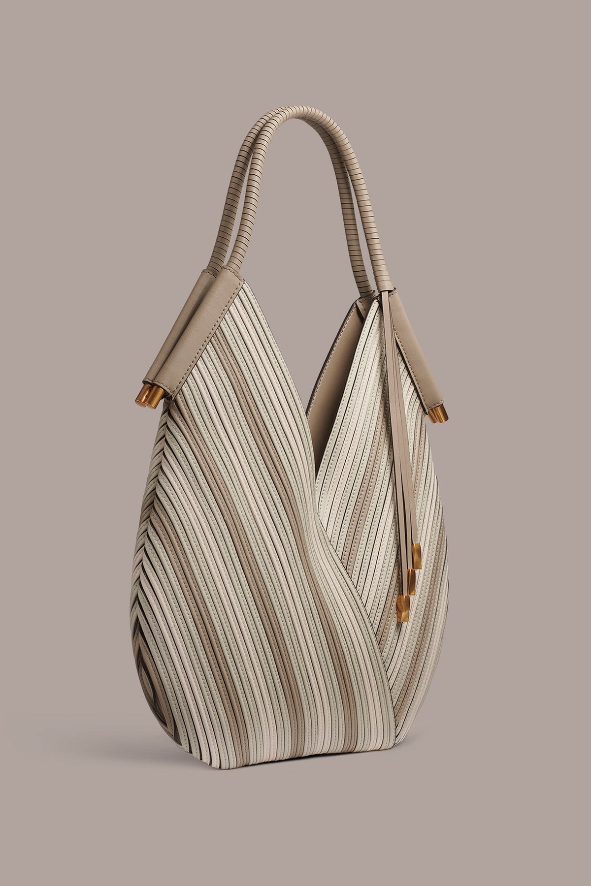 BALDWIN CHEVRON LEATHER MINI SHOULDER BAG - Neutral Multi