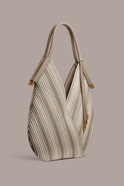 BALDWIN CHEVRON LEATHER MINI SHOULDER BAG - Neutral Multi