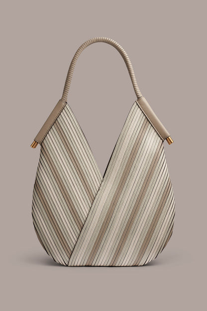 BALDWIN CHEVRON LEATHER MINI SHOULDER BAG - Neutral Multi