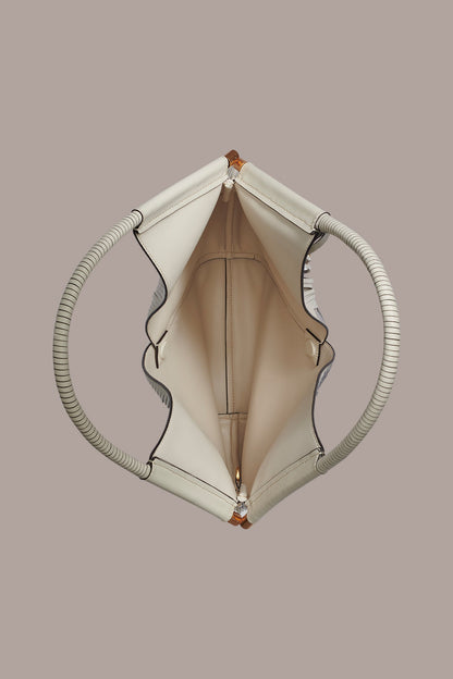 BALDWIN FLORAL LASER-CUT LEATHER LARGE SHOULDER BAG - Bone