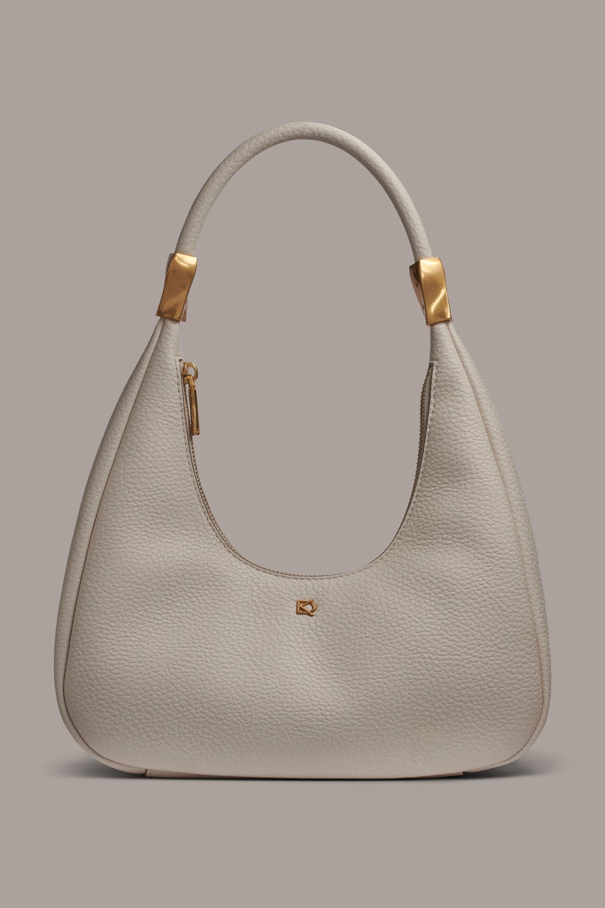QUOGUE LEATHER SHOULDER BAG - Sand