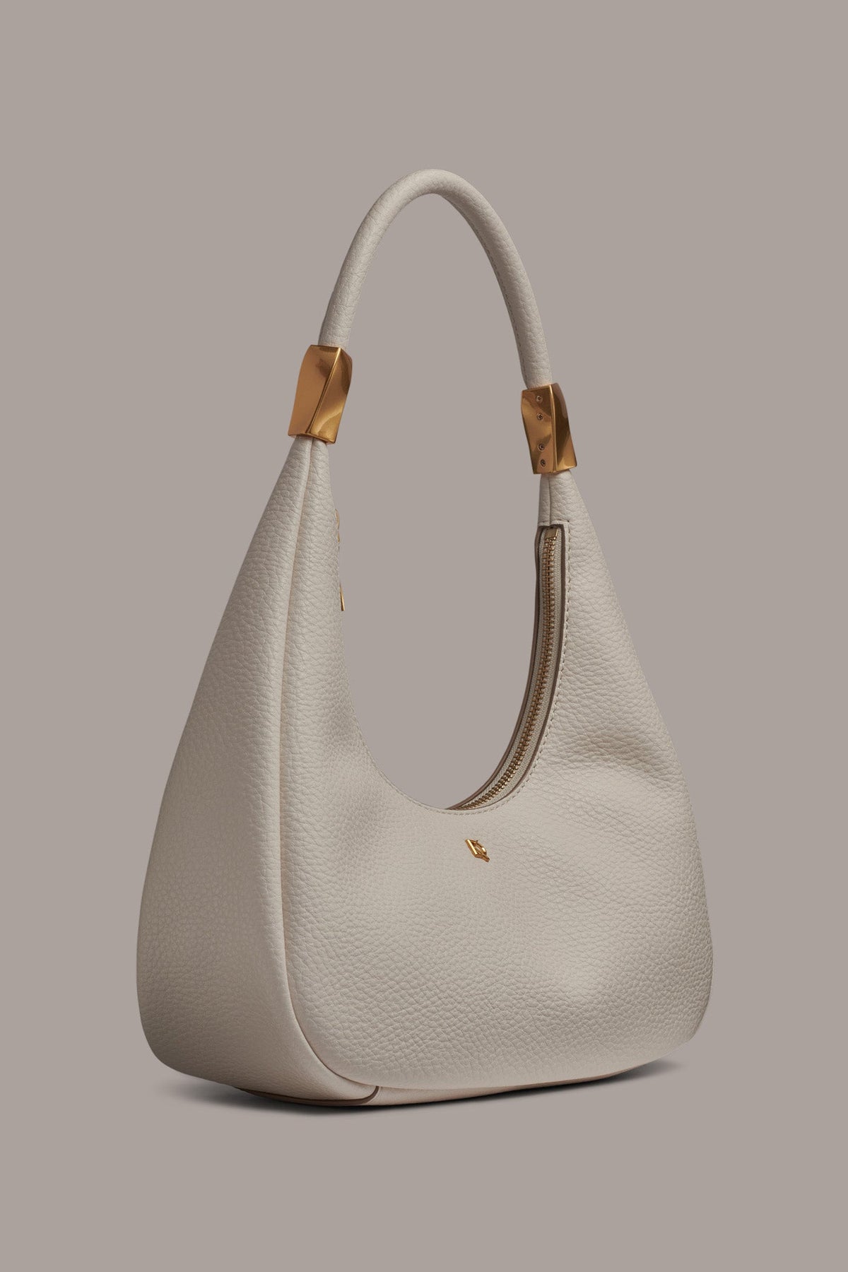 QUOGUE LEATHER SHOULDER BAG - Sand