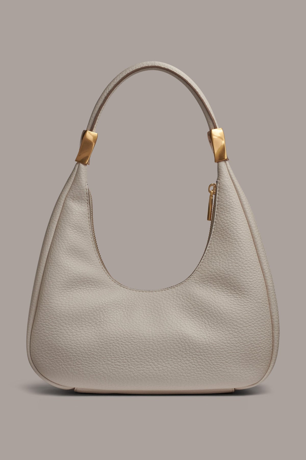 QUOGUE LEATHER SHOULDER BAG - Sand