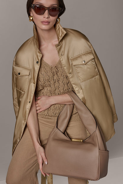 AMAGANSETT SHOULDER BAG - TOASTED ALMOND
