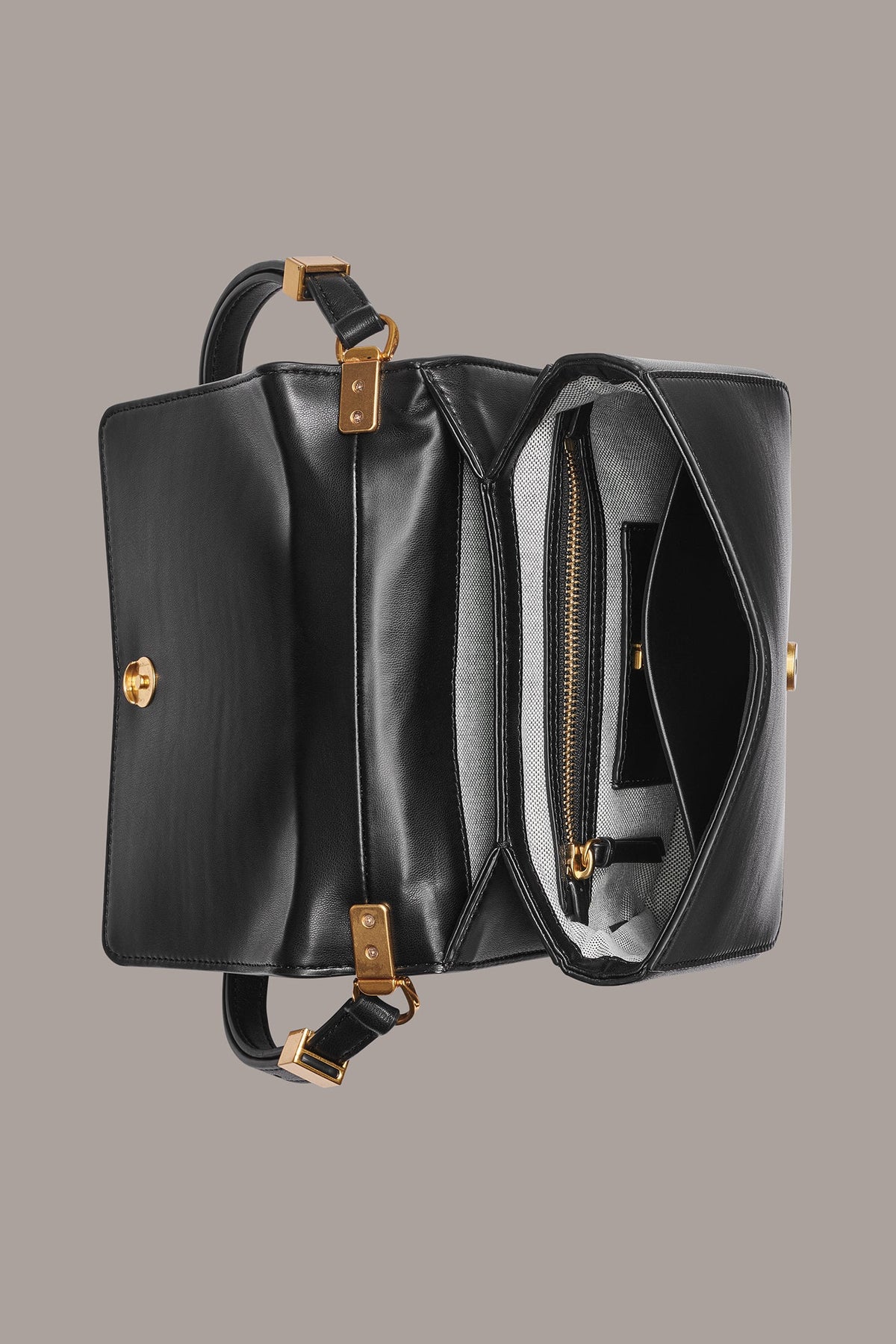 JERICHO LEATHER SHOULDER BAG - Black