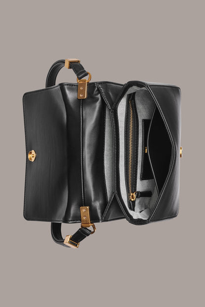 JERICHO LEATHER SHOULDER BAG - Black