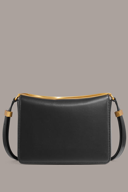 JERICHO LEATHER SHOULDER BAG - Black
