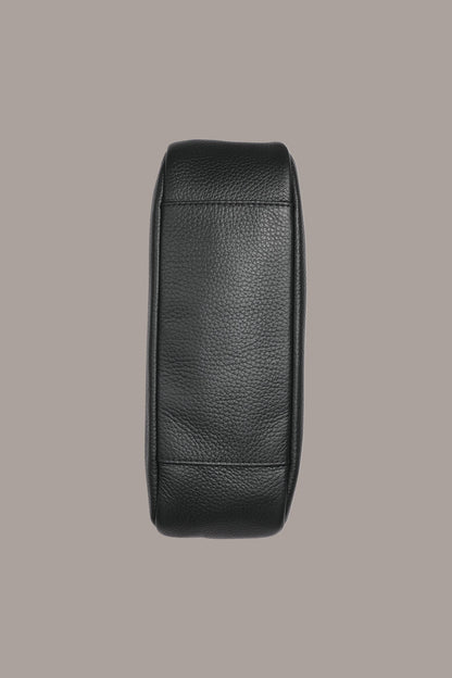 QUOGUE LEATHER SHOULDER BAG - Black